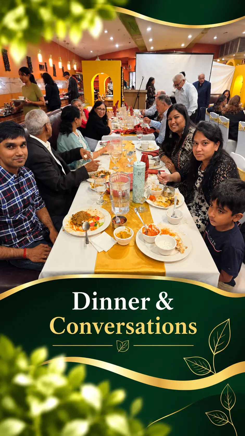Guests gathered for dinner and conversations at the Ayurveda Day event in Ottawa